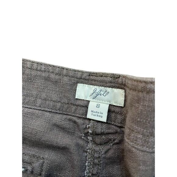J Jill Gray High Rise Button Flat Front Cargo Shorts Size 8 - Picture 3 of 4